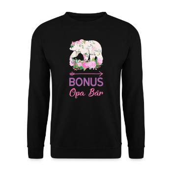 Bonus Opa Bär Bonus Opa Bär Geschenk - Unisex Pullover - Schwarz - Vorne - Alina (178cm) & Michal (187cm)