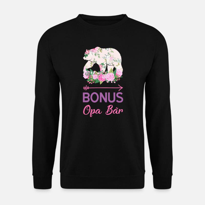 Bonus Opa Bär Bonus Opa Bär Geschenk - Unisex Pullover - Schwarz