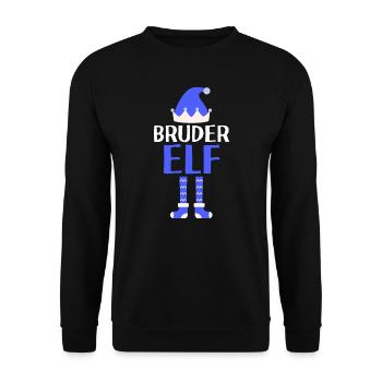 Bruder Elf Geschwister Geschenk - Unisex Pullover - Schwarz - Vorne - Alina (178cm) & Michal (187cm)