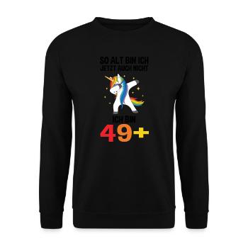 Geburtstag Geburtstagfeier fünfzig Jahre alt Gesch - Unisex Pullover - Schwarz - Vorne - Alina (178cm) & Michal (187cm)