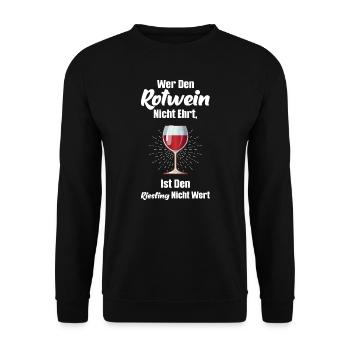 Rotwein Wein Weinfest Geschenk - Unisex Pullover - Schwarz - Vorne - Alina (178cm) & Michal (187cm)