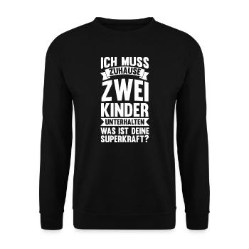 2 Kinder Familie Zwei Kinder Geschenk - Unisex Pullover - Schwarz - Vorne - Alina (178cm) & Michal (187cm)