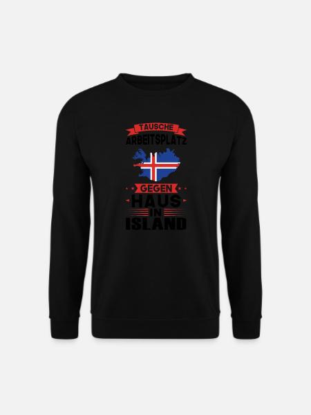 Island Flagge Islandisch Geschenk - Unisex Pullover - Schwarz