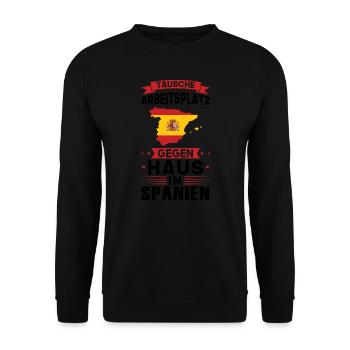 Spanien Flagge spanisch Geschenk - Unisex Pullover - Schwarz - Vorne - Alina (178cm) & Michal (187cm)