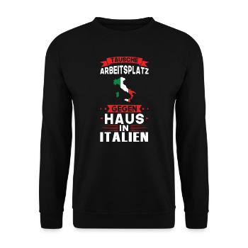 Italien Flagge Italienisch Geschenk - Unisex Pullover - Schwarz - Vorne - Alina (178cm) & Michal (187cm)