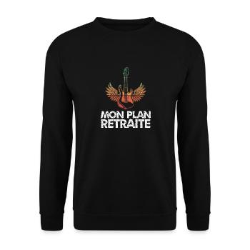 mon plan retraite - Sweat-shirt Unisexe - noir - Devant - Alina (178cm) & Michal (187cm)