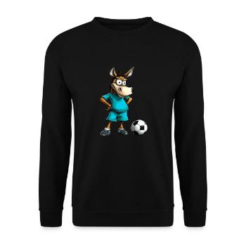 Esel Fussball - Unisex Pullover - Schwarz - Vorne - Alina (178cm) & Michal (187cm)