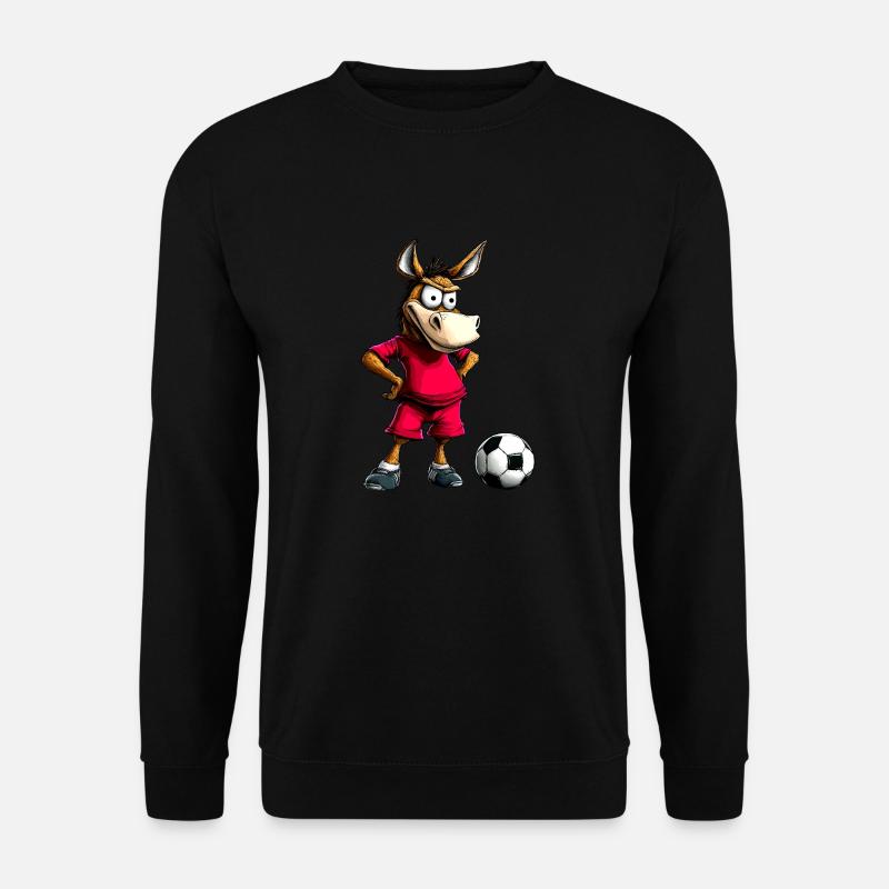 Esel Fussball - Unisex Pullover - Schwarz