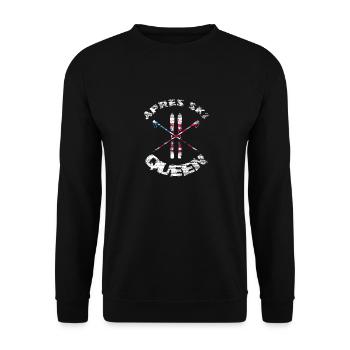 Apres Ski Queen-Skifahren-Skifahrer - Unisex Pullover - Schwarz - Vorne - Alina (178cm) & Michal (187cm)
