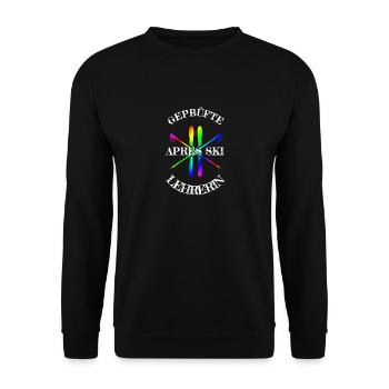 apres ski lehrerin- ski - Unisex Pullover - Schwarz - Vorne - Alina (178cm) & Michal (187cm)