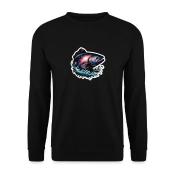 Poisson galactique - Sweat-shirt Unisexe - noir - Devant - Alina (178cm) & Michal (187cm)
