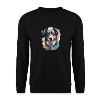 Australian Shepherd Dog Cool Color Explosion - Unisex Sweatshirt - black - Front - Alina (178cm) & Michal (187cm)