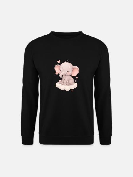 Mignon bébé éléphant - Sweat-shirt Unisexe - noir