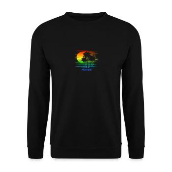 Florida LGBTQ Rainbow Flag Pride Artistic - Unisex Sweatshirt - black - Front - Alina (178cm) & Michal (187cm)