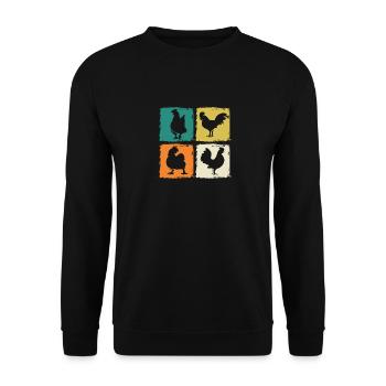 Chicken Rooster - Unisex Sweatshirt - black - Front - Alina (178cm) & Michal (187cm)