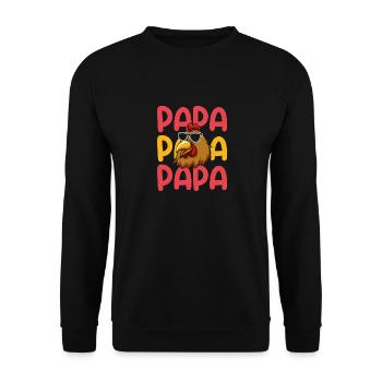 Hühner Papa Vater Henne - Unisex Pullover - Schwarz - Vorne - Alina (178cm) & Michal (187cm)