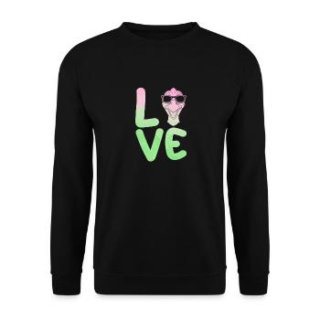 Gans - Unisex Pullover - Schwarz - Vorne - Alina (178cm) & Michal (187cm)