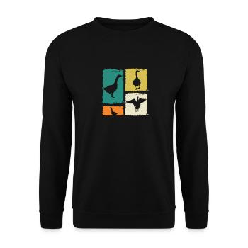 Goose - Unisex Sweatshirt - black - Front - Alina (178cm) & Michal (187cm)
