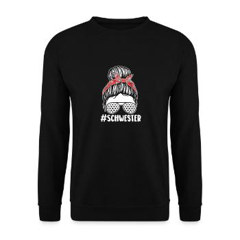 Golfspieler Schwester Golf - Unisex Pullover - Schwarz - Vorne - Alina (178cm) & Michal (187cm)