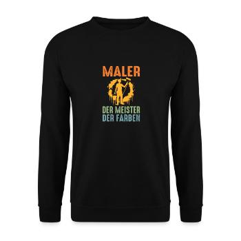 Maître Peintre Compagnon Peintre - Sweat-shirt Unisexe - noir - Devant - Alina (178cm) & Michal (187cm)