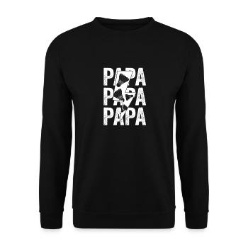 Federball Vater Papa Badminton - Unisex Pullover - Schwarz - Vorne - Alina (178cm) & Michal (187cm)