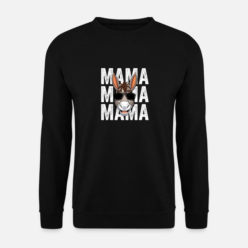 Mama Mutter Esel - Unisex Pullover - Schwarz
