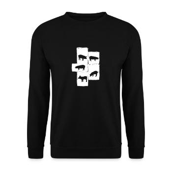 Pig - Unisex Sweatshirt - black - Front - Alina (178cm) & Michal (187cm)