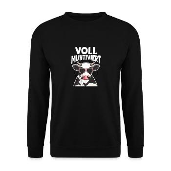 Cow Fully Muhtived - Unisex Sweatshirt - black - Front - Alina (178cm) & Michal (187cm)