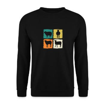 Shepherd Sheep - Unisex Sweatshirt - black - Front - Alina (178cm) & Michal (187cm)