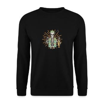 Angler Fishing - Unisex Sweatshirt - black - Front - Alina (178cm) & Michal (187cm)