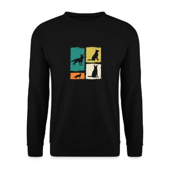 Hund Deutscher Schäferhund - Unisex Pullover - Schwarz - Vorne - Alina (178cm) & Michal (187cm)
