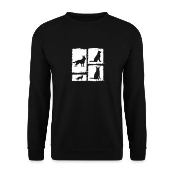 Hund Deutscher Schäferhund - Unisex Pullover - Schwarz - Vorne - Alina (178cm) & Michal (187cm)