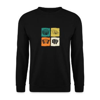 Accordion Player Accordion - Unisex Sweatshirt - black - Front - Alina (178cm) & Michal (187cm)