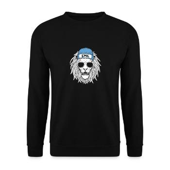 Löwe Emil - Unisex Pullover - Schwarz - Vorne - Alina (178cm) & Michal (187cm)