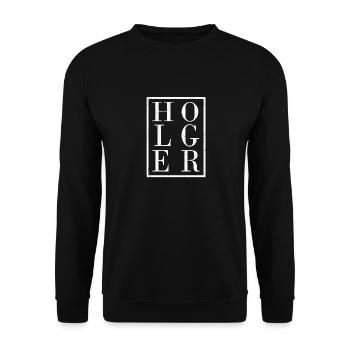 Holger - Sweat-shirt Unisexe - noir - Devant - Alina (178cm) & Michal (187cm)