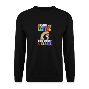 Garderie Sortants Première Primaire Inscription Écolier - Sweat-shirt Unisexe - noir - Devant - Alina (178cm) & Michal (187cm)