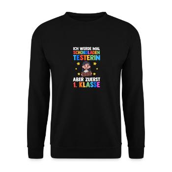 Garderie Sortants Première Primaire Inscription Écolier - Sweat-shirt Unisexe - noir - Devant - Alina (178cm) & Michal (187cm)