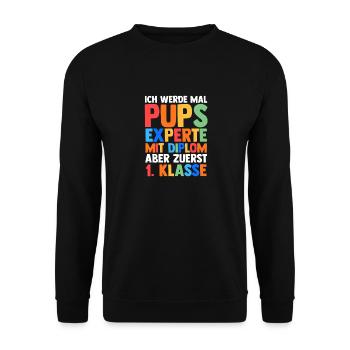 Garderie Sortants Première Primaire Inscription Écolier - Sweat-shirt Unisexe - noir - Devant - Alina (178cm) & Michal (187cm)