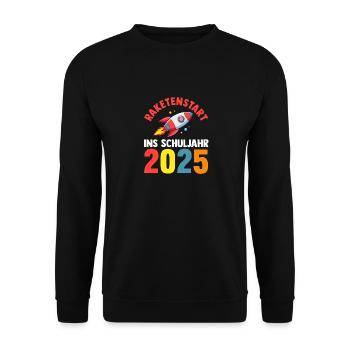Kita Abschied Erste Klasse Einschulung 2025 - Unisex Pullover - Schwarz - Vorne - Alina (178cm) & Michal (187cm)