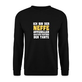 Family motif nephew - Unisex Sweatshirt - black - Front - Alina (178cm) & Michal (187cm)