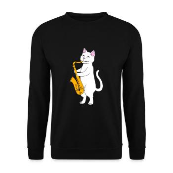 Saxophoniste saxophoniste - Sweat-shirt Unisexe - noir - Devant - Alina (178cm) & Michal (187cm)