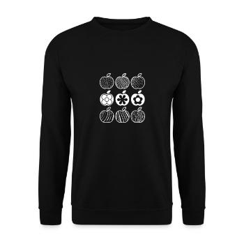 Apple Pattern (White) - Unisex Sweatshirt - black - Front - Alina (178cm) & Michal (187cm)