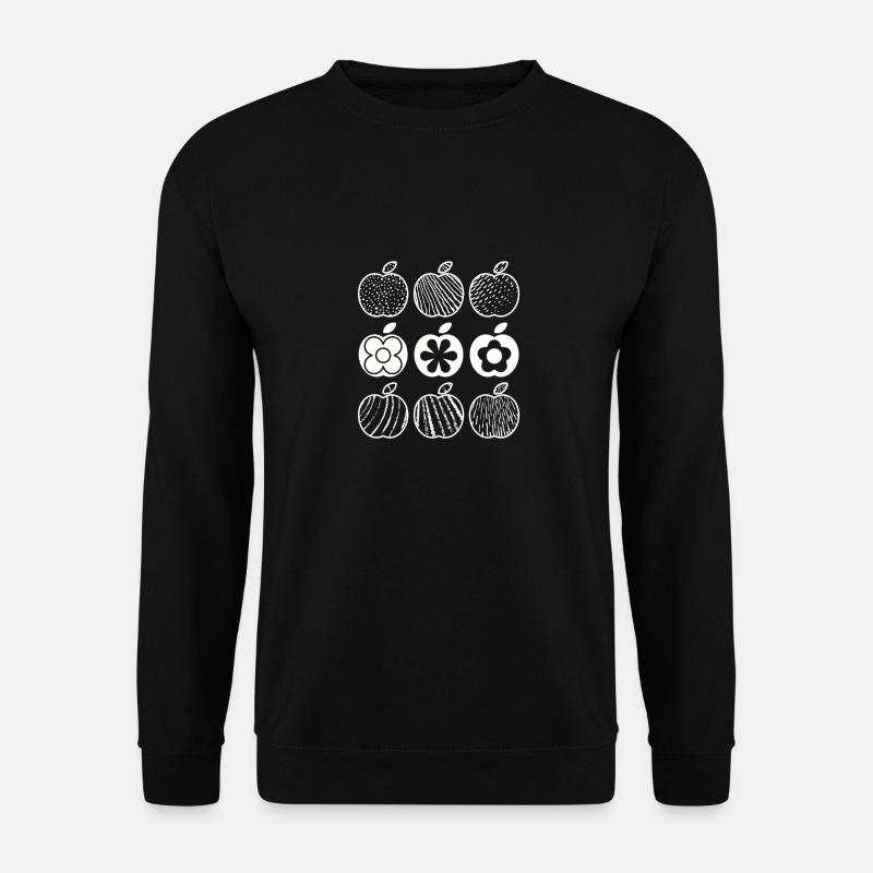 Apple Pattern (White) - Unisex Sweatshirt - black