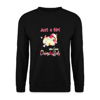 Just a Girl who loves Chinchillas - Unisex Pullover - Schwarz - Vorne - Alina (178cm) & Michal (187cm)