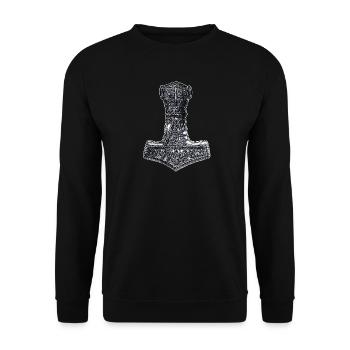 Original Thors Hammer Vikings Symbole celtique - Sweat-shirt Unisexe - noir - Devant - Alina (178cm) & Michal (187cm)
