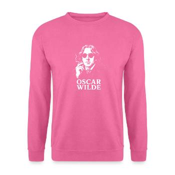 Oscar Wilde mit schwarzer Brille beim Rauchen einer Zigarre - Unisex Pullover - Pink - Vorne