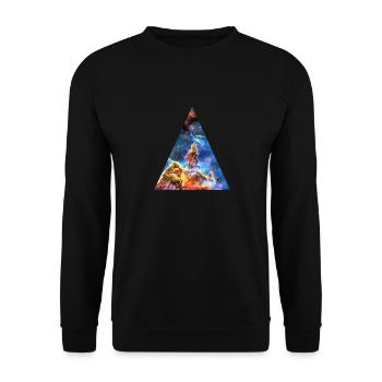 Weltraum Nebel Kosmos Galaxie Universum Weltall - Unisex Pullover - Schwarz - Vorne - Alina (178cm) & Michal (187cm)