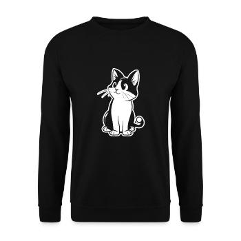 Dame aux chats, Amoureux des chats, Visage de chat - Sweat-shirt Unisexe - noir - Devant - Alina (178cm) & Michal (187cm)