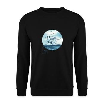 Beach Vibes Strand Gefühle Sommer Sonne Urlaub - Unisex Pullover - Schwarz - Vorne - Alina (178cm) & Michal (187cm)