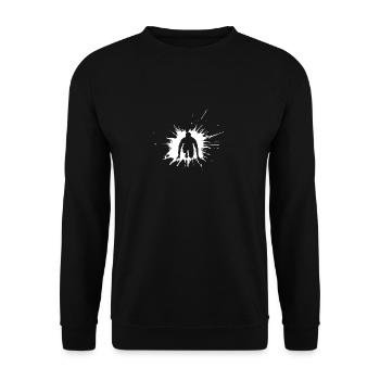 Blob de couleur en cours d'exécution blanc - Sweat-shirt Unisexe - noir - Devant - Alina (178cm) & Michal (187cm)